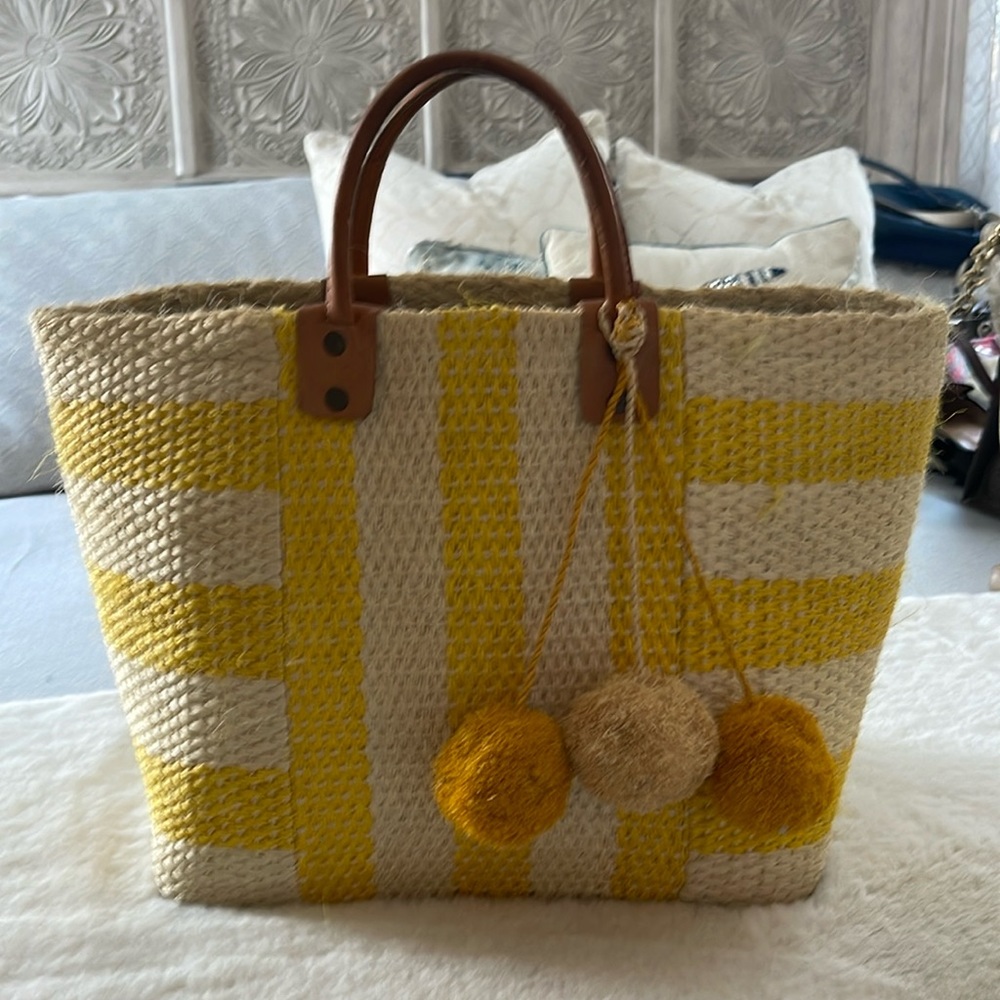Mar Y Sol Handbag with Pom-Poms